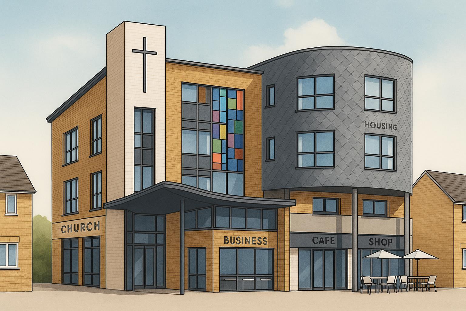 church_building_vision Garston Community Church building vision: worship space, community cafe, housing, and preschool.